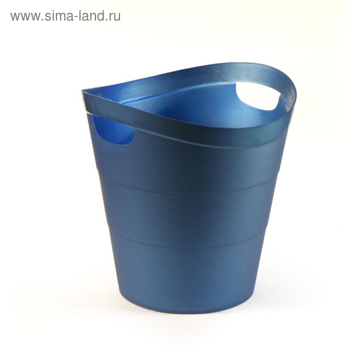 фото Корзина для бумаг пластик цельная 14л uni "2002", синяя