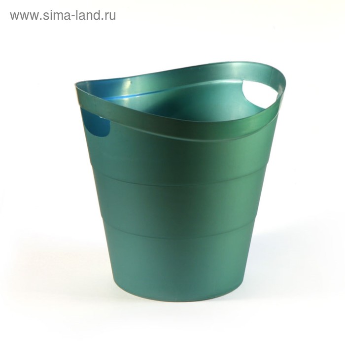 фото Корзина для бумаг пластик цельная 14л uni "2002", зеленая
