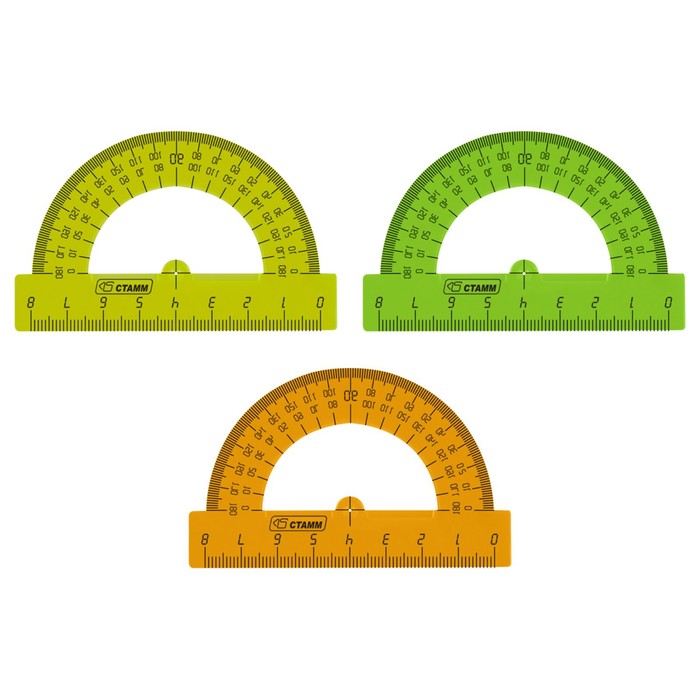 Транспортир 8 см Стамм "Neon Cristal", 180°, микс
Транспортир 8 см Стамм "Neon Cristal", 180°, микс