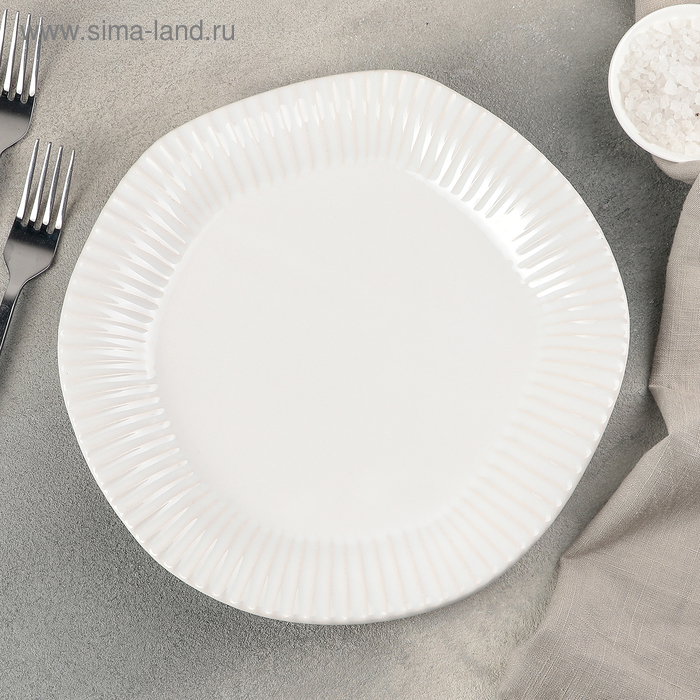 фото Тарелка обеденная "антик" 25х25х3 см, цвет белый edessa mutfak