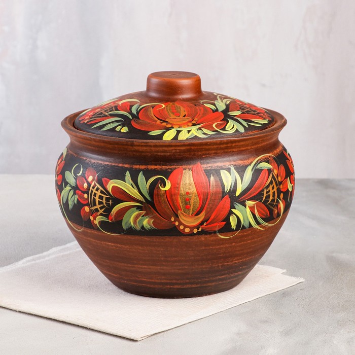 Горшок духовой с крышкой "Жульен", роспись, красная глина, 3 л, микс
Горшок духовой с крышкой "Жульен", роспись, красная глина, 3 л, микс