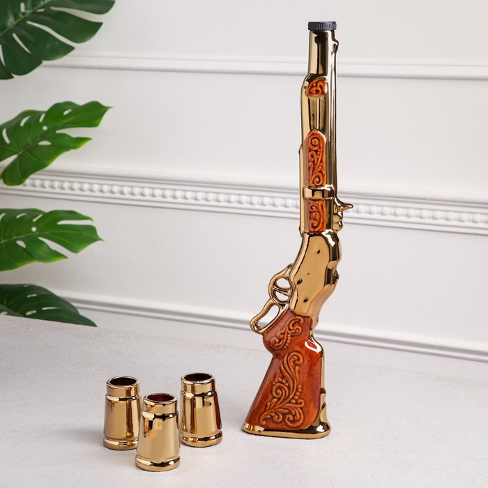 Набор для коньяка "Ружье Винчестер", покрытие булат,4 предмета в наборе, 0,3 л / 0.05 л, микс
Набор для коньяка "Ружье Винчестер", покрытие булат,4 предмета в наборе, 0,3 л / 0.05 л, микс