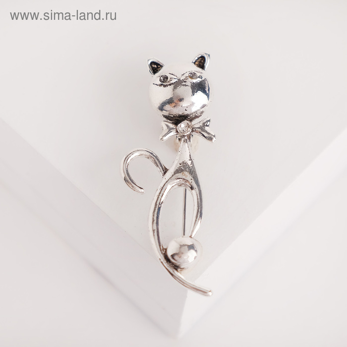 Брошь "Кошка", цвет бело-серый в чернёном серебре
Брошь "Кошка", цвет бело-серый в чернёном серебре