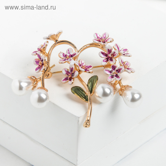 Брошь "Ветвь" цветущей яблони, цвет бело-сиреневый в золоте
Брошь "Ветвь" цветущей яблони, цвет бело-сиреневый в золоте