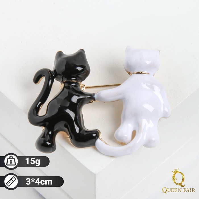 Брошь "Котята" дружочки, цвет чёрно-белый в золоте
Брошь "Котята" дружочки, цвет чёрно-белый в золоте