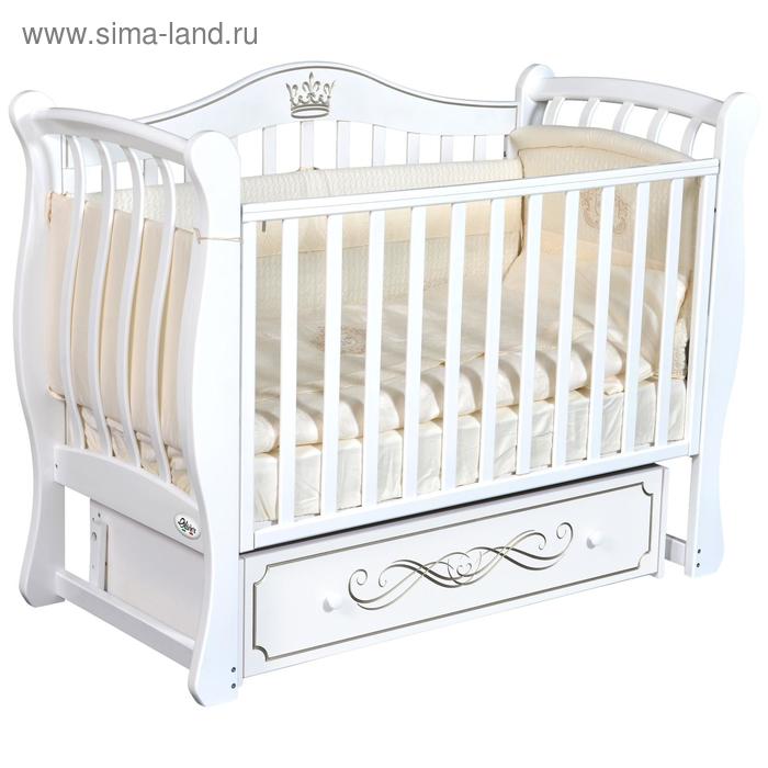 фото Детская кровать oliver daniella elegance, универсальный маятник, ящик, цвет белый
