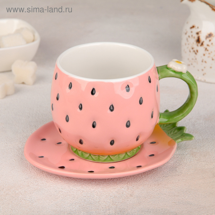 Чайная пара «Ягодка», кружка 150 мл, блюдце, цвет розовый
Чайная пара «Ягодка», кружка 150 мл, блюдце, цвет розовый
