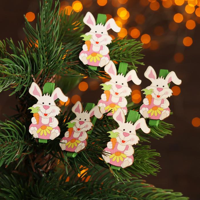Прищепки декоративные «Пасхальные зайчата» набор 6 шт.
Прищепки декоративные «Пасхальные зайчата» набор 6 шт.