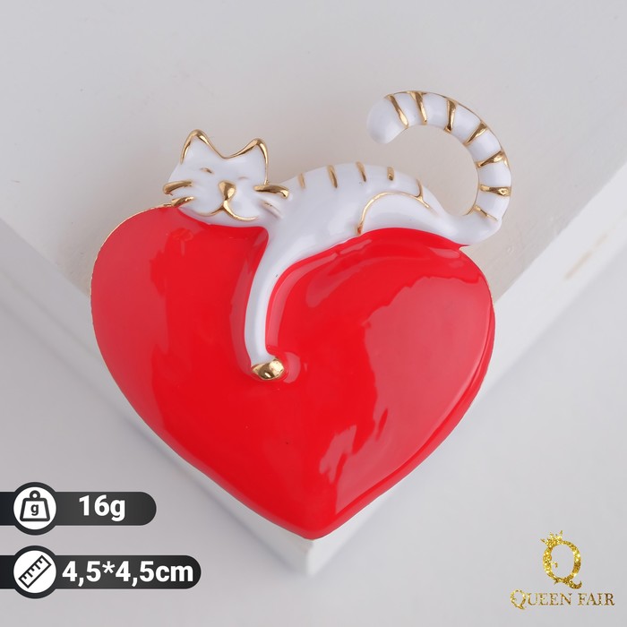 Брошь "Кот мартовский", цвет красно-белый в золоте
Брошь "Кот мартовский", цвет красно-белый в золоте