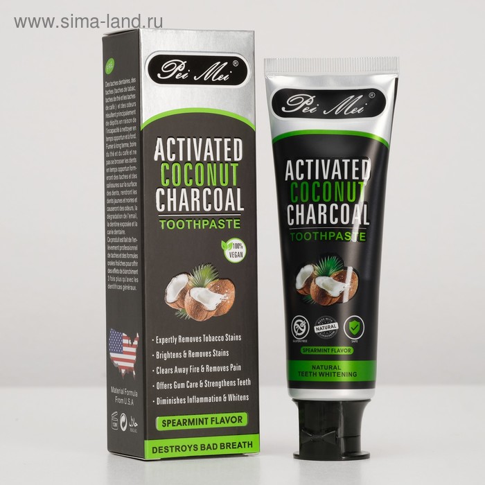 Черная зубная паста на основе кокосового угля, 100 мл
Черная зубная паста на основе кокосового угля, 100 мл