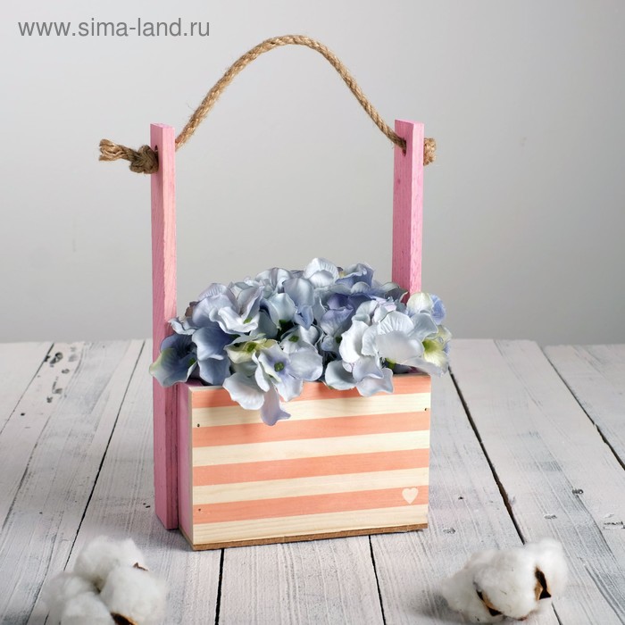 Кашпо флористическое с ручкой из верёвки «Розово-белые линии», розовое, 15 х 12 х 8,5 / 25 см
Кашпо флористическое с ручкой из верёвки «Розово-белые линии», розовое, 15 х 12 х 8,5 / 25 см