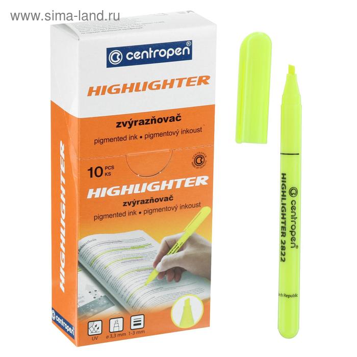 Маркер текстовыделитель, Centropen 2822, 3.0 мм диаметр, 1.8 мм линия письма, флуоресцентный, желтый
Маркер текстовыделитель, Centropen 2822, 3.0 мм диаметр, 1.8 мм линия письма, флуоресцентный, желтый