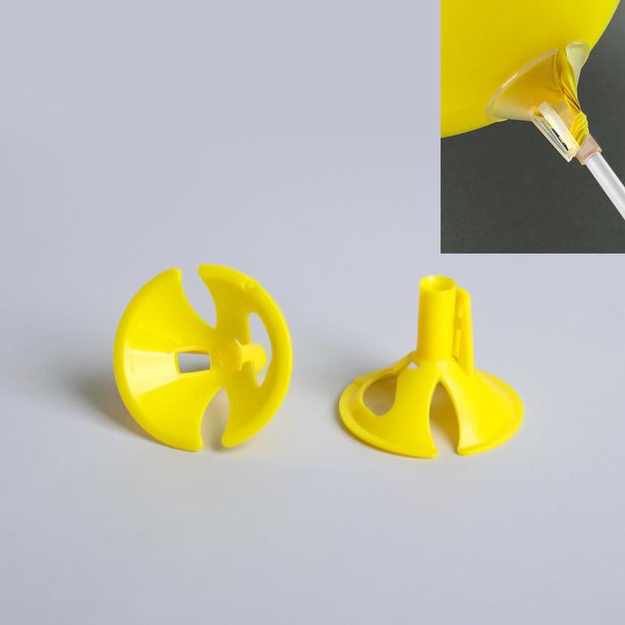 фото Держатель-зажим для шаров, d=5,4 мм, набор 100 шт., цвет жёлтый