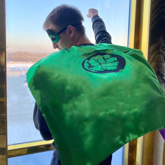 Карнавальный плащ «Почувствуй себя супергероем!», маска, длина 65 см, Мстители: Халк
Карнавальный плащ «Почувствуй себя супергероем!», маска, длина 65 см, Мстители: Халк