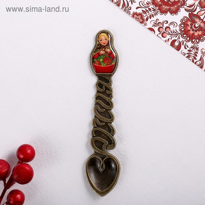 фото Ложка-матрёшка сувенирная «рябина»