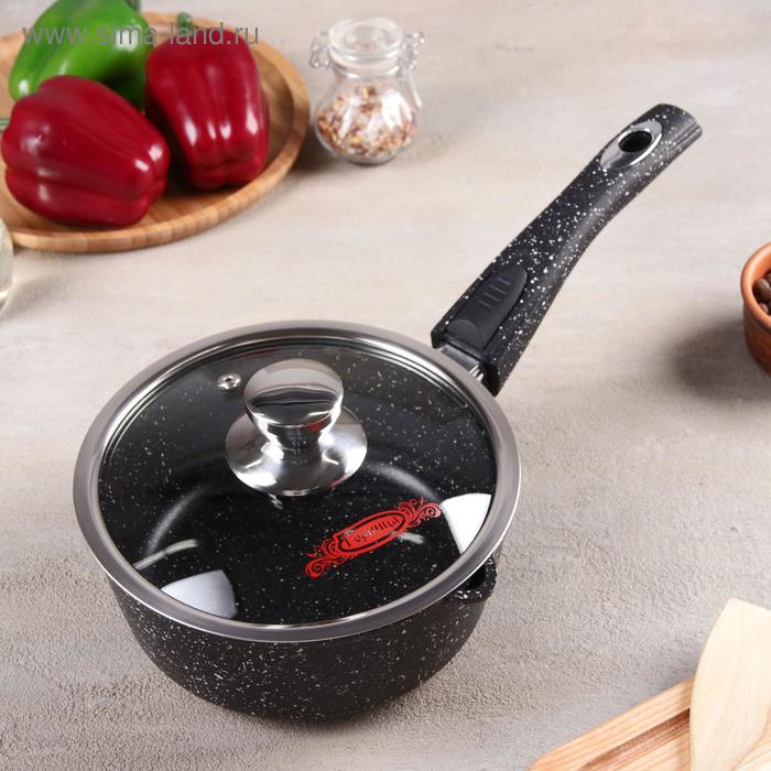 Ковш «Гранит», 1,5 л, съёмная ручка, стеклянная крышка, антипригарное покрытие, цвет чёрный
Ковш «Гранит», 1,5 л, съёмная ручка, стеклянная крышка, антипригарное покрытие, цвет чёрный