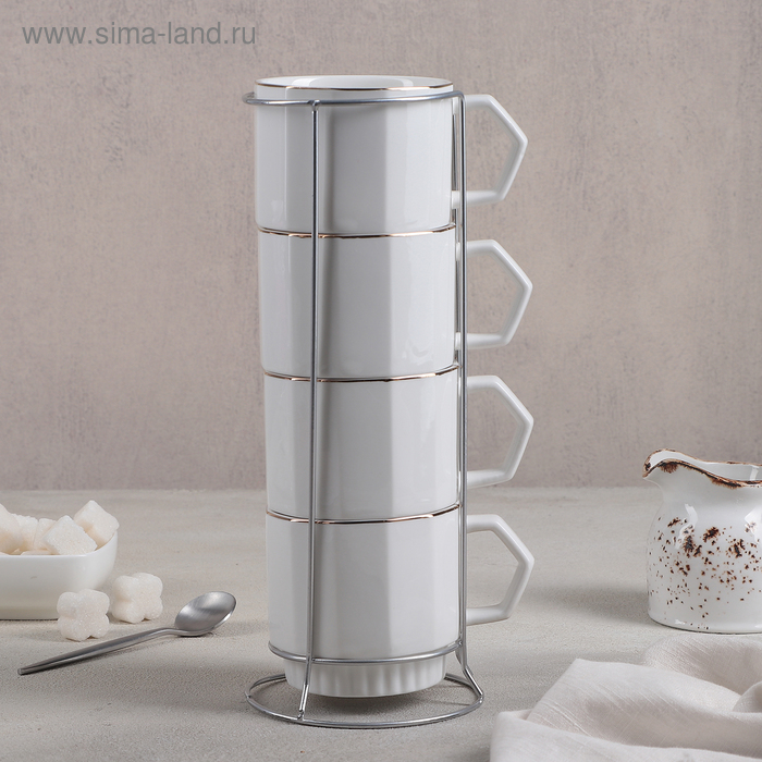 Набор кружек «Бланш», 240 мл, 4 шт, на металлической подставке
Набор кружек «Бланш», 240 мл, 4 шт, на металлической подставке