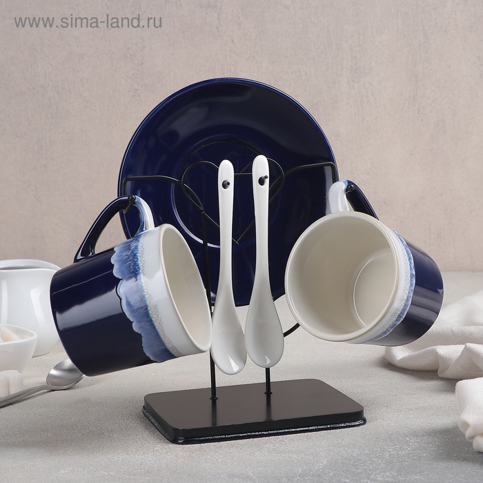 Набор чайный «Волна», 6 предметов: 2 чашки 200 мл, 2 блюдца 14 см, 2 ложки, на металлической подставке
Набор чайный «Волна», 6 предметов: 2 чашки 200 мл, 2 блюдца 14 см, 2 ложки, на металлической подставке