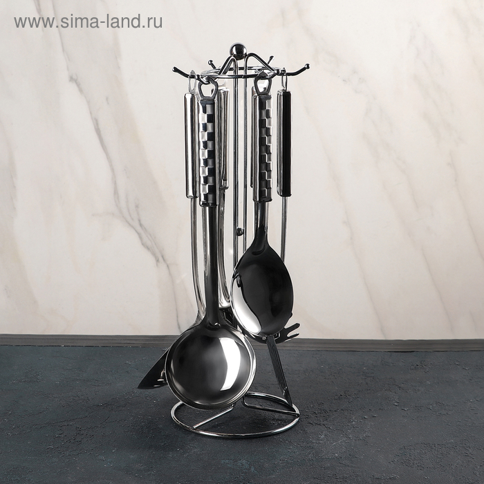 Набор кухонных принадлежностей «Шахматы», 6 предметов, на подставке
Набор кухонных принадлежностей «Шахматы», 6 предметов, на подставке