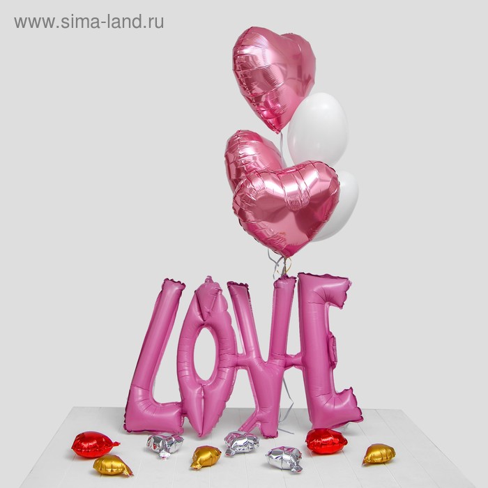 Букет из шаров 38" «Надпись Любовь», заглавные буквы, сердца, набор 6 шт. + грузик, цвет розовый
Букет из шаров 38" «Надпись Любовь», заглавные буквы, сердца, набор 6 шт. + грузик, цвет розовый