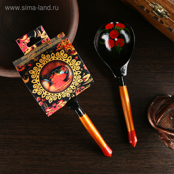 фото Ложка подарочная "заставляй себя есть икру", с подвесом