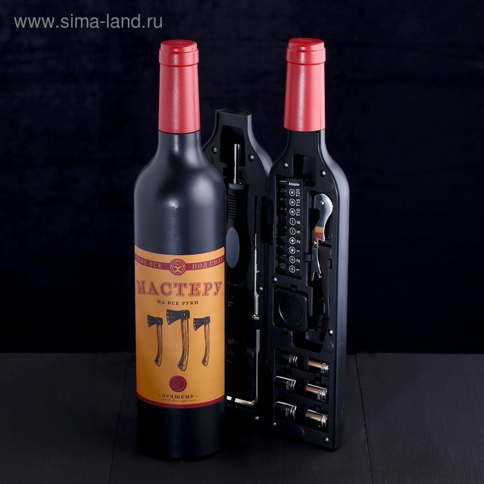 Набор инструментов в формовой бутылке "Мастеру на все руки", подарочная упаковка, 22 предмета
Набор инструментов в формовой бутылке "Мастеру на все руки", подарочная упаковка, 22 предмета