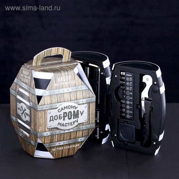 Набор инструментов в бочке "Мастер ремонта", подарочная упаковка, 19 предметов 
Набор инструментов в бочке "Мастер ремонта", подарочная упаковка, 19 предметов