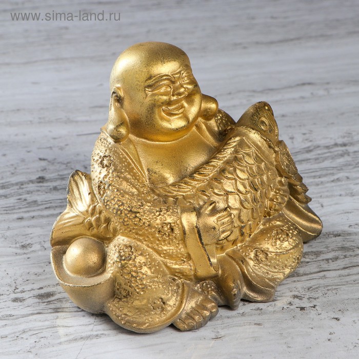 Сувенир "Будда с рыбой", цвет золото, 8.5 см
Сувенир "Будда с рыбой", цвет золото, 8.5 см