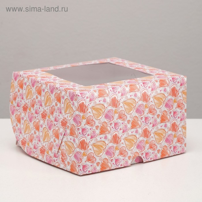 Упаковка на 4 капкейка "Сердечки", с окном, 16 х 16 х 10 см
Упаковка на 4 капкейка "Сердечки", с окном, 16 х 16 х 10 см