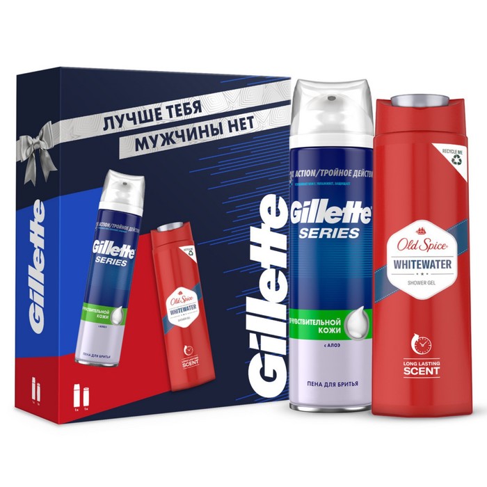 Набор: пена для бритья Gillette, 250 мл + гель для душа Old Spice White Water, 250 мл
Набор: пена для бритья Gillette, 250 мл + гель для душа Old Spice White Water, 250 мл