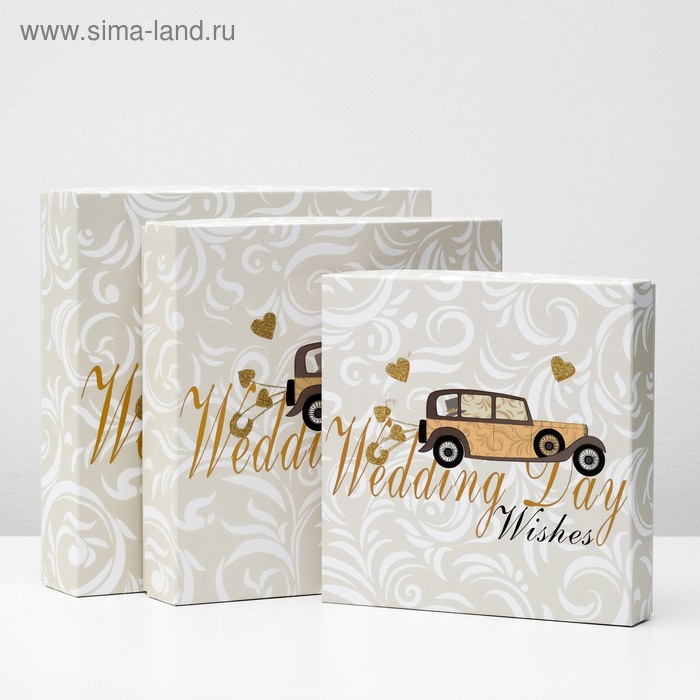 Набор коробок 3 в 1 "День свадьбы", 33 х 33 х 8 - 26 х 26 х 6 см
Набор коробок 3 в 1 "День свадьбы", 33 х 33 х 8 - 26 х 26 х 6 см