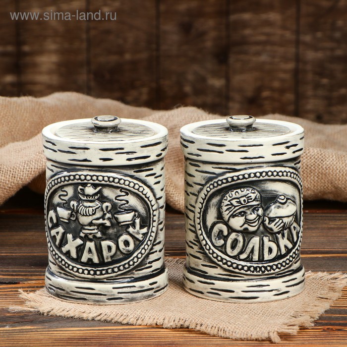 Набор для специй "Солька и Сахарок", 2 предмета, серый, керамика, 500 мл
Набор для специй "Солька и Сахарок", 2 предмета, серый, керамика, 500 мл
