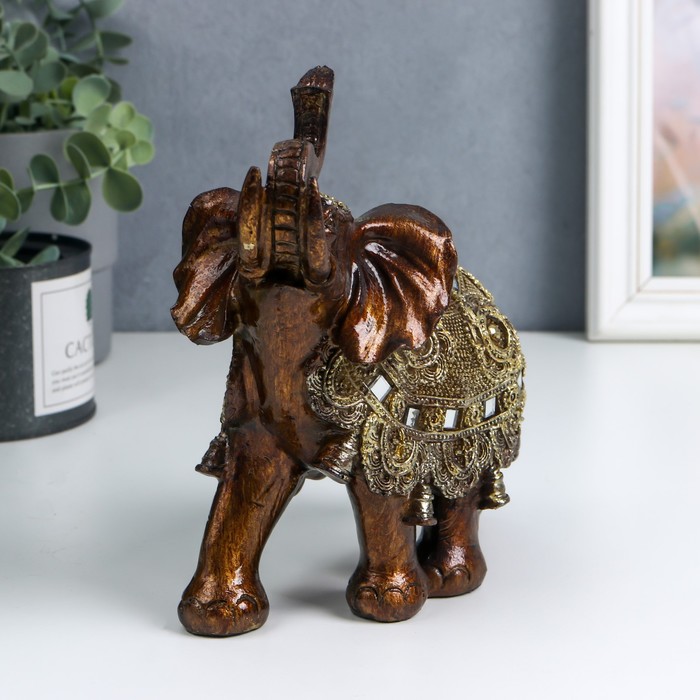фото Сувенир полистоун "слон в попоне с кисточками и зеркалами" микс 18х9х20,5 см