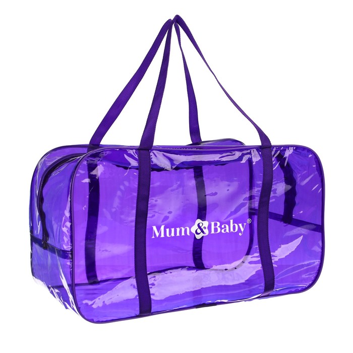 фото Набор сумок в роддом, 3 шт., цветной пвх, цвет фиолетовый mum&baby