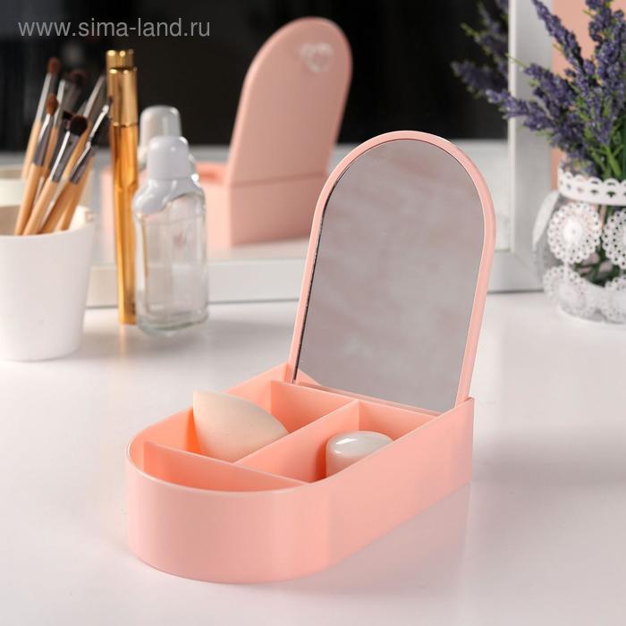 Контейнер для маникюрных/косметических принадлежностей, с зеркалом, 4 секции, 17 × 10,5 × 6 см, цвет МИКС
Контейнер для маникюрных/косметических принадлежностей, с зеркалом, 4 секции, 17 × 10,5 × 6 см, цвет МИКС
