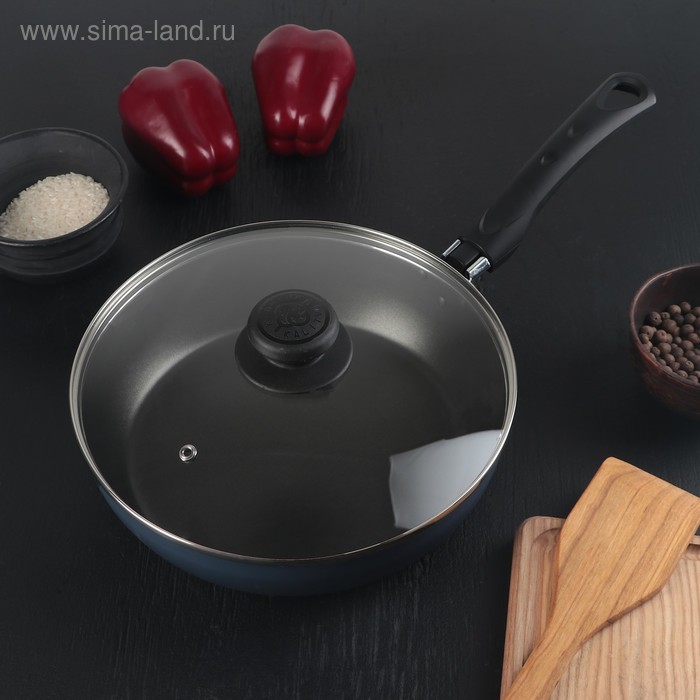 Сотейник «Экономика сатин», d=24 см, стеклянная крышка, антипригарное покрытие, цвет синий 
Сотейник «Экономика сатин», d=24 см, стеклянная крышка, антипригарное покрытие, цвет синий