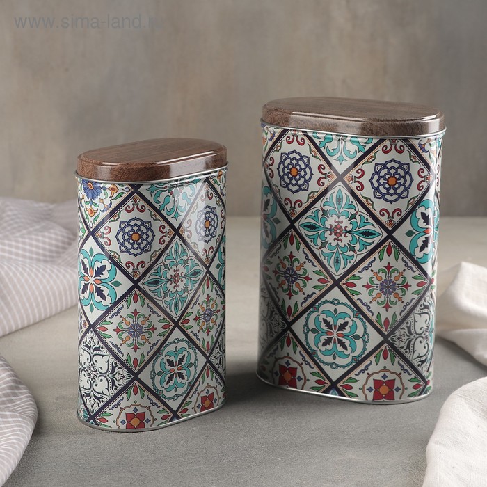 Набор банок для сыпучих продуктов «Пэчворк», 2/1,2 л, 2 шт
Набор банок для сыпучих продуктов «Пэчворк», 2/1,2 л, 2 шт