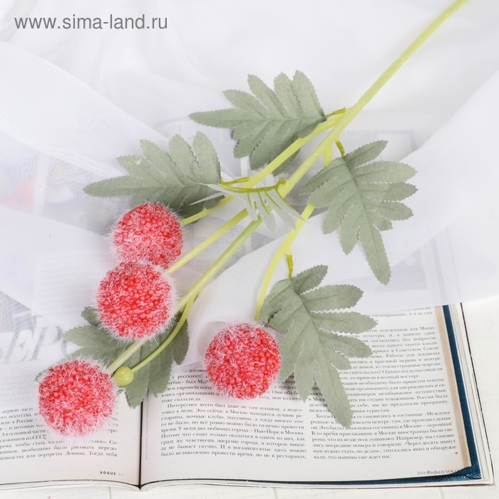 фото Цветок искусственный "шарики смикка" 6*57 см, красный