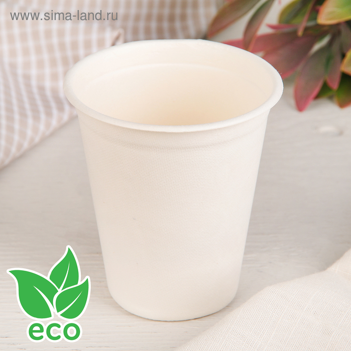 Стакан одноразовый ECO, 260 мл, из сахарного тростника, цвет белый
Стакан одноразовый ECO, 260 мл, из сахарного тростника, цвет белый