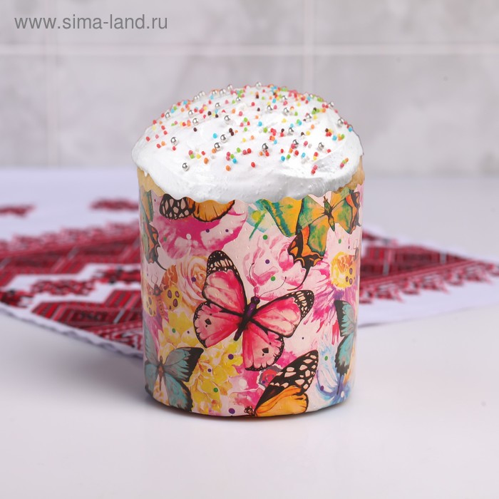 Форма бумажная для кекса, маффинов и кулича "Бабочки цветные" 90x90 мм
Форма бумажная для кекса, маффинов и кулича "Бабочки цветные" 90x90 мм