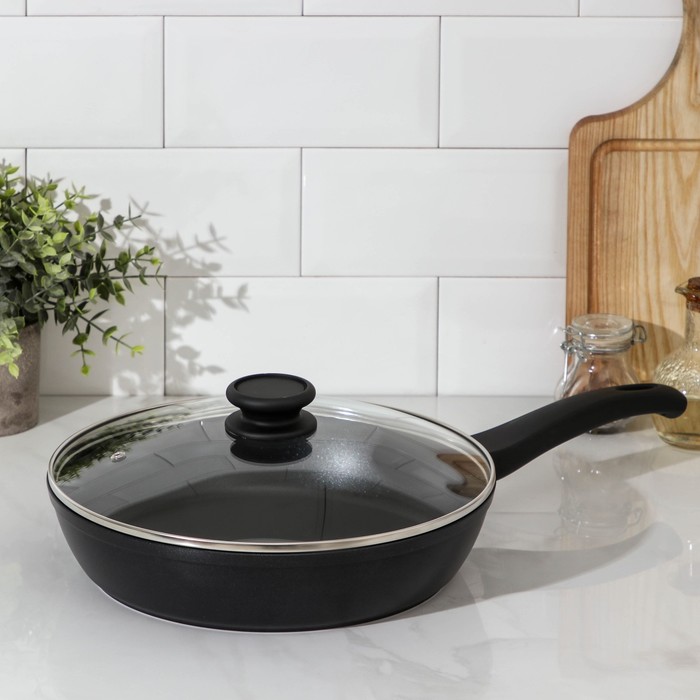 Сковорода «Премьера», d=28 см, стеклянная крышка, ручка soft-touch, антипригарное покрытие
Сковорода «Премьера», d=28 см, стеклянная крышка, ручка soft-touch, антипригарное покрытие