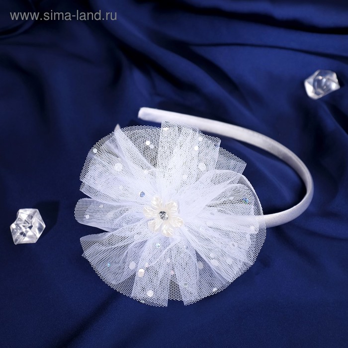 Ободок для волос "Выпускница" 0,5 см, цветок, блеск, белый 
Ободок для волос "Выпускница" 0,5 см, цветок, блеск, белый