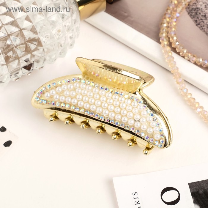 Краб для волос "Переливы океана" бусины и стразы, 5 см, золото
Краб для волос "Переливы океана" бусины и стразы, 5 см, золото