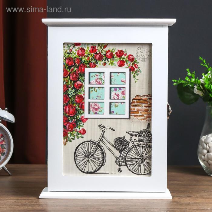 Ключница дерево 6 крючков "Велосипед в саду" 30х21,8х6 см
Ключница дерево 6 крючков "Велосипед в саду" 30х21,8х6 см