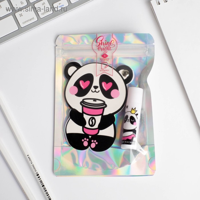 Набор "Панда", бальзам для губ, блокнотик
Набор "Панда", бальзам для губ, блокнотик