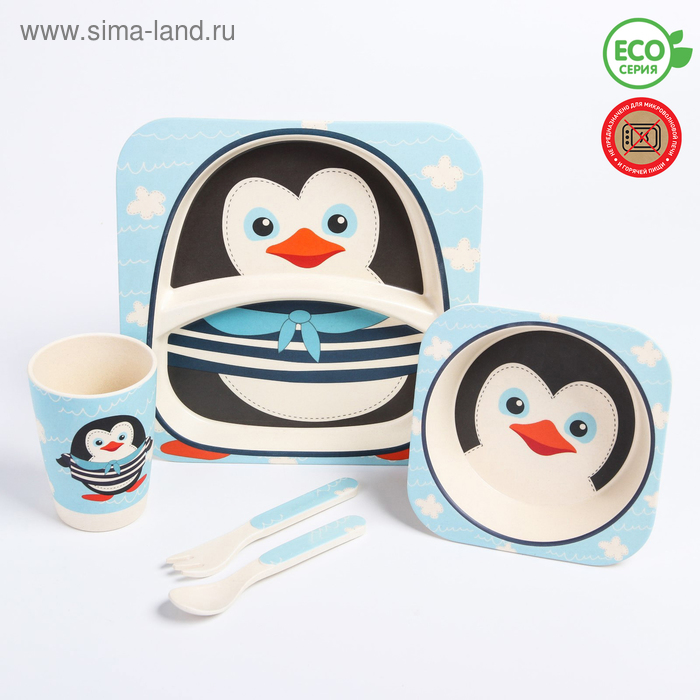 Набор детской бамбуковой посуды «Пингвинчик», тарелка, миска, стакан, приборы, 5 предметов
Набор детской бамбуковой посуды «Пингвинчик», тарелка, миска, стакан, приборы, 5 предметов