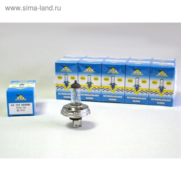 фото Лампа автомобильная луч, h4, p45t, 12 в, 60/55 вт