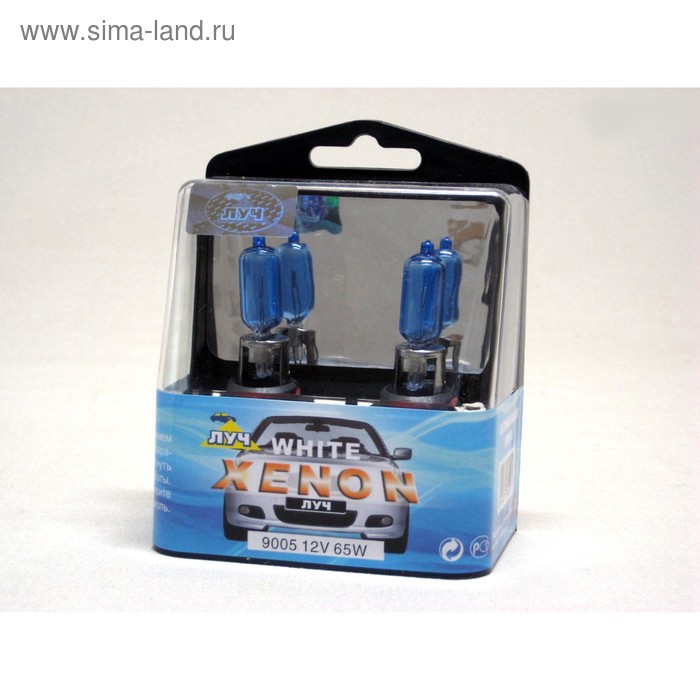 фото Лампа автомобильная луч white plasma xenon, hb3, 12 в, 65 вт, набор 2 шт