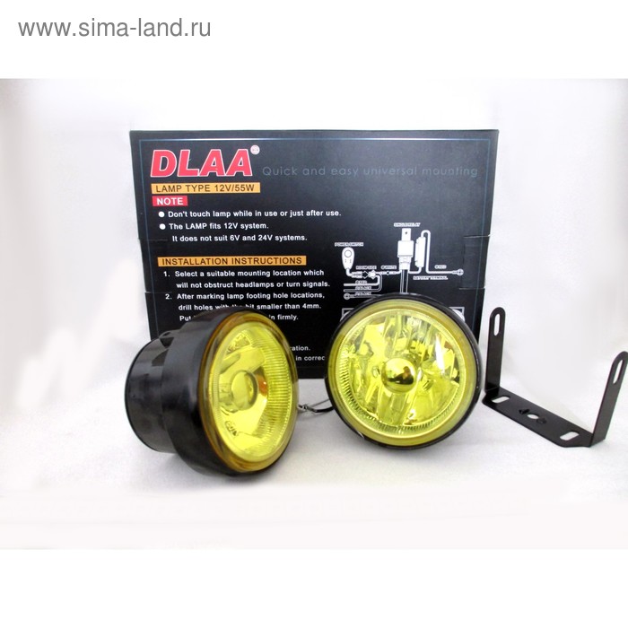фото Фара противотуманная la-1500х y, 95х75х95 мм, набор 2 шт dlaa