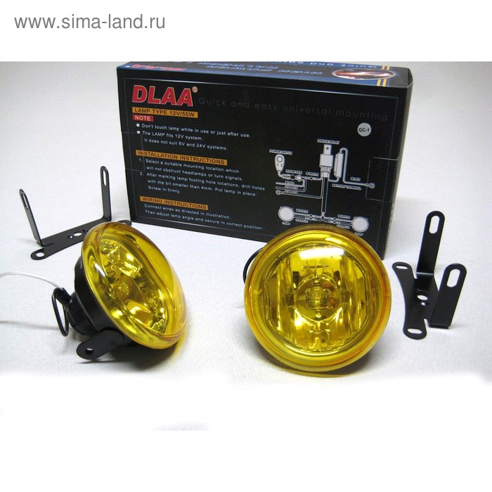 фото Фара противотуманная la-168xd y, 88х60х88 мм, аналог ks-1122 y cr, набор 2 шт dlaa